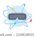 Virtual world icon with vr glasses 110818655