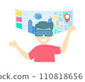 A man access virtual world using vr glasses 110818656