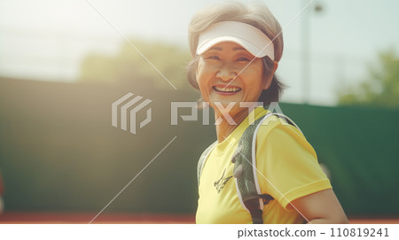 Granny playing tennis 110819241