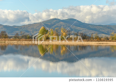 Flooded meadow after heavy rains. Autumn landscape. Flooded meadow after heavy rains. Autumn landscape. 110819395