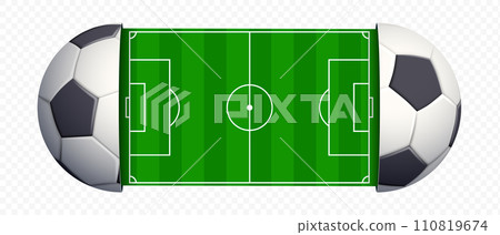 Scheme of a football field with soccer ball Scheme of a football field with soccer ball 110819674