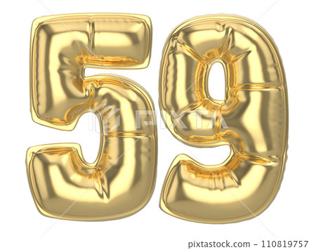 Number percent 3d rendering Gold metal discount 110819757