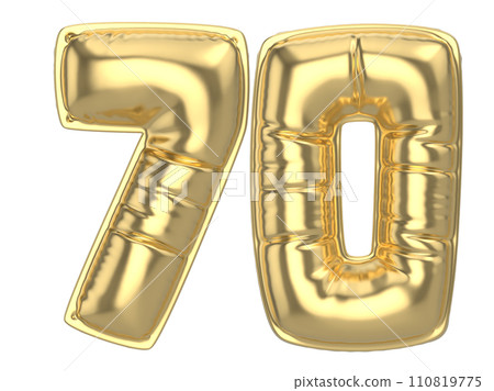 Number percent 3d rendering Gold metal discount Number percent 3d rendering Gold metal discount 110819775