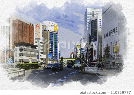 Watercolor style Akihabara Manseibashi Chiyoda-ku, Tokyo 110819777