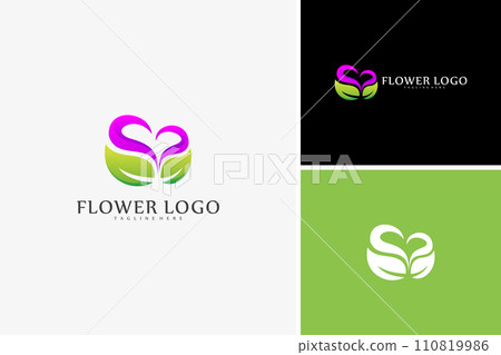 Vector love flower logo design, Love tulip logo design template Vector love flower logo design, Love tulip logo design template 110819986