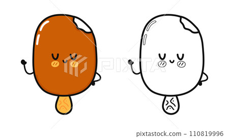 Funny cute happy Ice cream sundae characters bundle set. Vector hand drawn cartoon kawaii character illustration icon. Cute Ice cream sundae. Outline cartoon illustration for coloring book Funny cute happy Ice cream sundae characters bundle set. Vector hand drawn cartoon kawaii character illustration icon. Cute Ice cream sundae. Outline cartoon illustration for coloring book 110819996