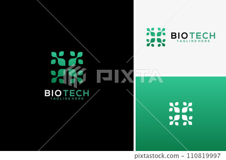 Vector geometric cross medical care healthcare with nature eco leaf logo design concept 110819997