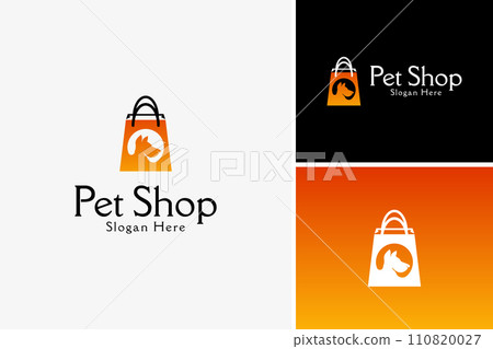 Vector pet tools shop store animal care logo design template 110820027