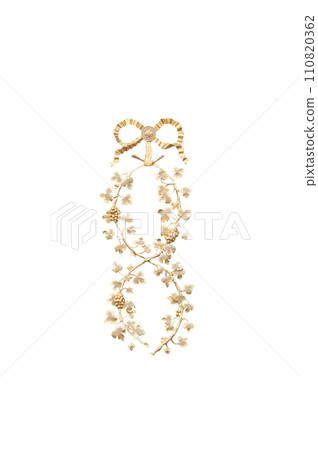 old plaster stucco molding with gilding for home decoration,  isolated on white background 110820362