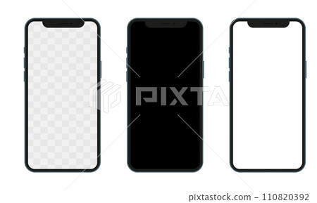 Realistic models smartphone with transparent screens. Smartphone mockup collection. Realistic models smartphone with transparent screens. Smartphone mockup collection. 110820392