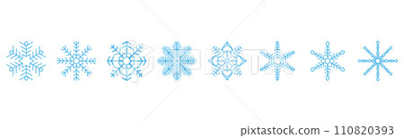 Snowflake set on isolated background. Isolated snowflake collection. Frost background. Christmas icon. Vector illustration Snowflake set on isolated background. Isolated snowflake collection. Frost background. Christmas icon. Vector illustration 110820393