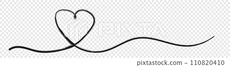 Hand drawn heart line art banner background transparent isolated Hand drawn heart line art banner background transparent isolated 110820410