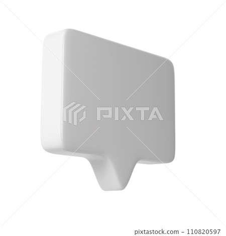 3D White text bubble frame. Social media online platform concept icon, communication on application. For Valentine, web design, wedding, sticker, greeting card 110820597
