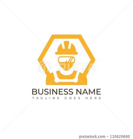 Vector construction employee worker logo Vector construction employee worker logo 110820680