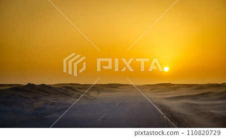 Sunset in Mauritanian desert Sunset in Mauritanian desert 110820729