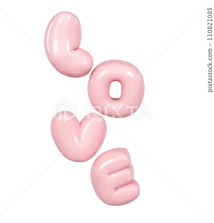 Love 3d realistic pink text balloon on white background for happy valentines day, women day holiday, dating invitation, wedding or marriage greeting card design romantic flying Love 3d realistic pink text balloon on white background for happy valentines day, women day holiday, dating invitation, wedding or marriage greeting card design romantic flying 110821085