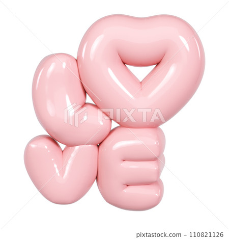 Love 3d realistic pink text balloon on white background for happy valentines day, women day holiday, dating invitation, wedding or marriage greeting card design romantic flying Love 3d realistic pink text balloon on white background for happy valentines day, women day holiday, dating invitation, wedding or marriage greeting card design romantic flying 110821126