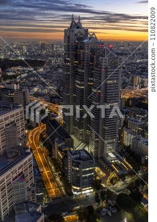 aerial view of tokyo city at sunset aerial view of tokyo city at sunset 110822009