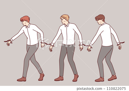 White-collar men with handcuffs on hands, arrested for breaking law and trading insider information White-collar men with handcuffs on hands, arrested for breaking law and trading insider information 110822075