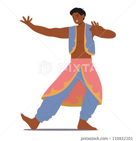 Energetic And Expressive Indian Male Dancer Captivates With Graceful Movements, Intricate Hand Gestures Energetic And Expressive Indian Male Dancer Captivates With Graceful Movements, Intricate Hand Gestures 110822101