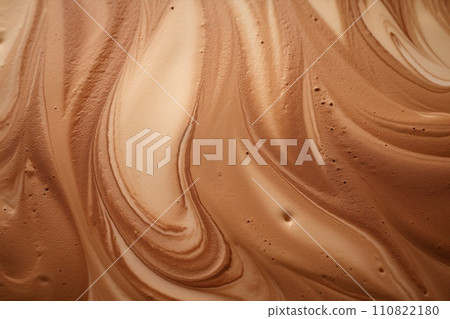 Cappuccino foam texture macro background. AI generated. 110822180