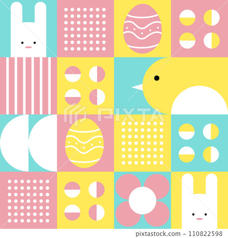 Happy Easter geometric pattern_07 110822598