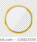Golden circular metal frame - vector 110823556