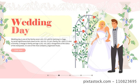Wedding day landing page design template for bridal online service Wedding day landing page design template for bridal online service 110823695