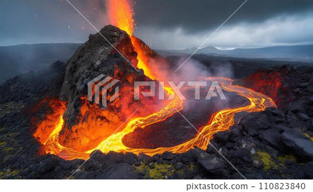 火山景觀AI生成影像 110823840