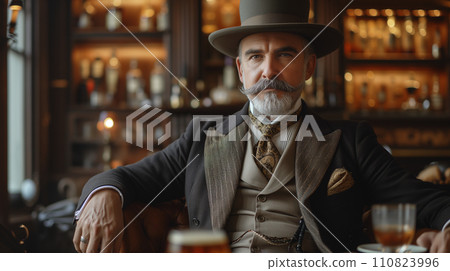 Portrait of an elegant wealthy magnate from 1920s Portrait of an elegant wealthy magnate from 1920s 110823996