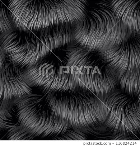 AI-generated content. Fur repeated background. Furry fuzzy seamless pattern, hairy animal engraved texture vector illustration 110824214