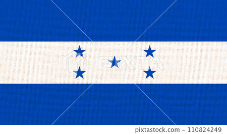 Flag of Honduras. National Honduras flag on fabric surface. 110824249