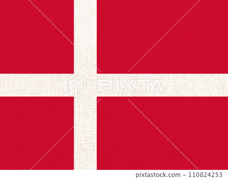 Flag of Danmark. Dutch state symbol. flag on textured surface. Fabric Texture Flag of Danmark. Dutch state symbol. flag on textured surface. Fabric Texture 110824253
