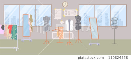 Empty tailor room design interior vector illustration 110824358