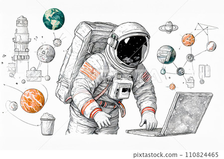 astronaut wearing a spacesuit 110824465