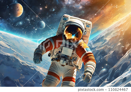 astronaut wearing a spacesuit 110824467