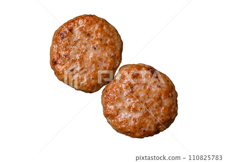 Delicious fresh fried minced fish cutlets with spices and herbs Delicious fresh fried minced fish cutlets with spices and herbs 110825783