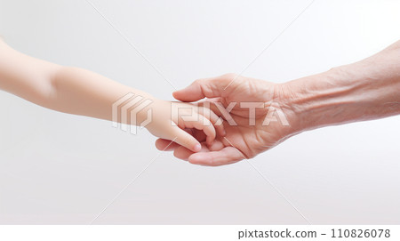 小孩和老人的手 110826078