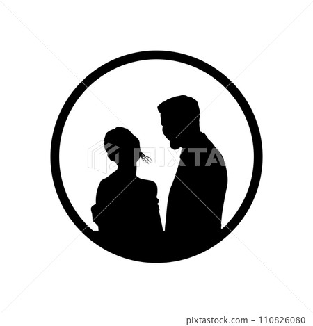 couple silhouette icon 110826080