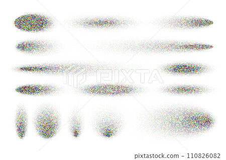 Stipple shadows set, dotted design elements. Fading gradient. Stippling, dotwork drawing, shading using dots. Pixel disintegration, halftone effect. Colored noise grainy texture. Vector illustration Stipple shadows set, dotted design elements. Fading gradient. Stippling, dotwork drawing, shading using dots. Pixel disintegration, halftone effect. Colored noise grainy texture. Vector illustration 110826082
