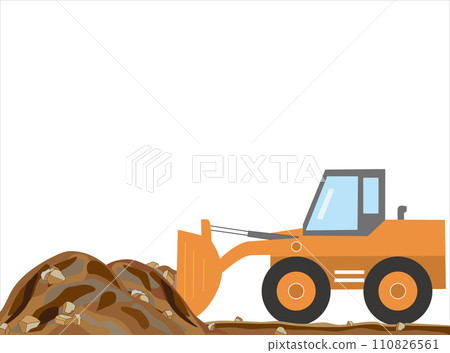 This is an illustration of civil engineering work being carried out using heavy equipment. 110826561