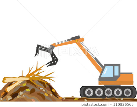 這是使用重型機械進行土木工程工作的圖示。 110826563