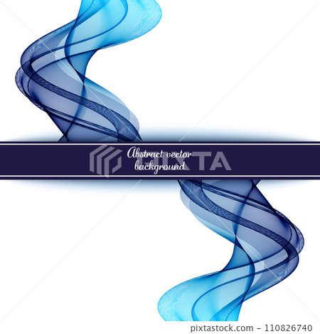 Wavy vertical lines of blue wave on white background 110826740