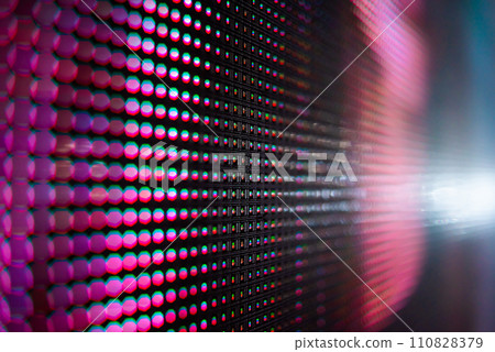 Large LED screen dots. Stage screen Large LED screen dots. Stage screen 110828379