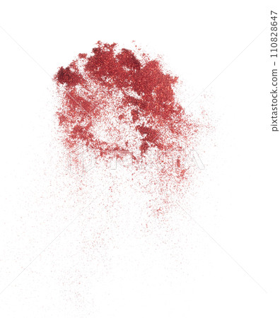 Red metallic glitter sparkle explosion in air. Red Glitter sand spark blink celebrate Chinese new year, fly throw red glitters particle. White background isolated, selective focus Blur bokeh Red metallic glitter sparkle explosion in air. Red Glitter sand spark blink celebrate Chinese new year, fly throw red glitters particle. White background isolated, selective focus Blur bokeh 110828647