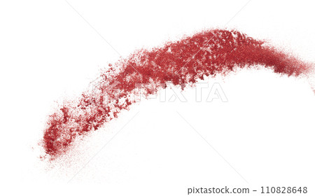 Red metallic glitter sparkle explosion in air. Red Glitter sand spark blink celebrate Chinese new year, fly throw red glitters particle. White background isolated, selective focus Blur bokeh Red metallic glitter sparkle explosion in air. Red Glitter sand spark blink celebrate Chinese new year, fly throw red glitters particle. White background isolated, selective focus Blur bokeh 110828648