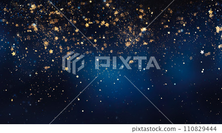 背景“AI 生成圖像”,深藍色背景上閃閃發光的金色星星 背景“AI 生成圖像”,深藍色背景上閃閃發光的金色星星 110829444