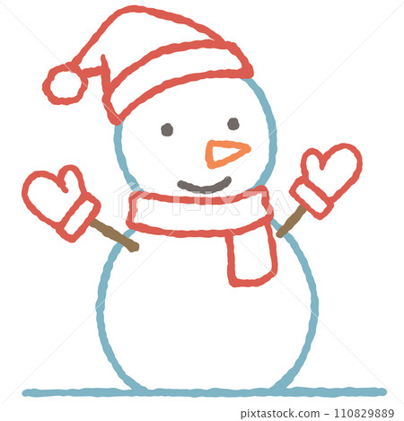 simple snowman illustration 110829889