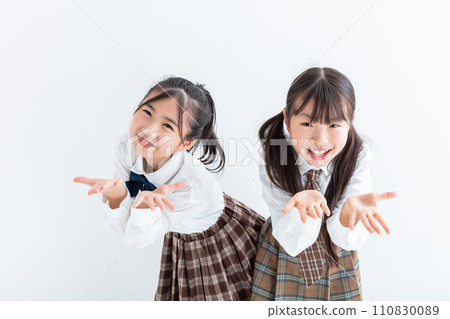 Smiling elementary school student in uniform Smiling elementary school student in uniform 110830089