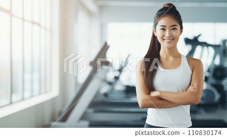 Lady has a workout in gym AI-generated image 110830174